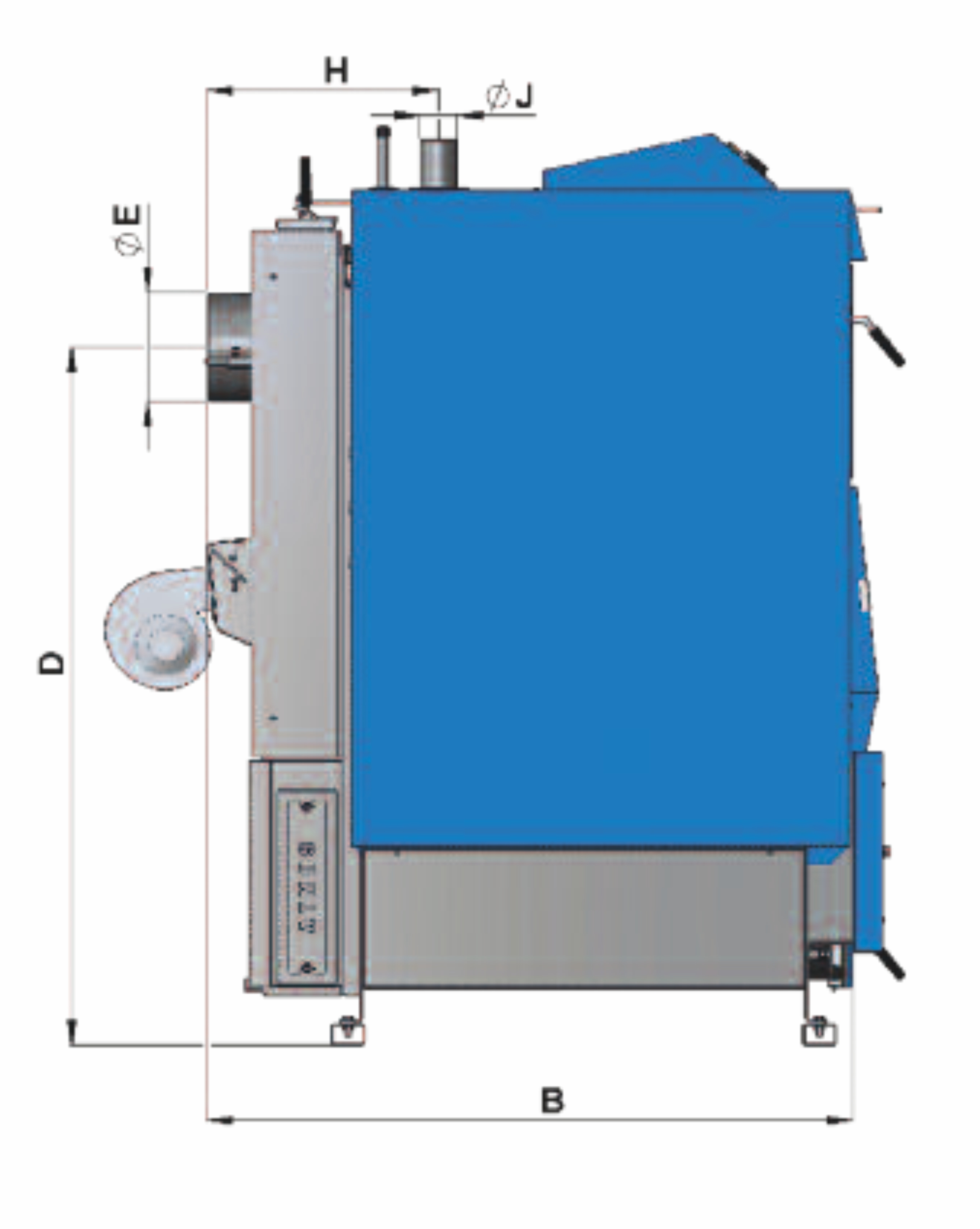 Bauschema des Holzvergasungsofens ATMOS DC 100